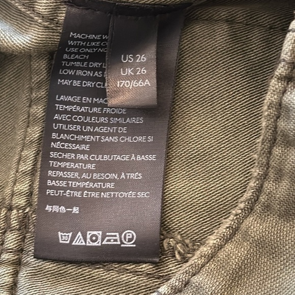 Women’s Free People Stormbringer Green Distressed Straight Leg Pants Size 26 - Picture 13 of 15